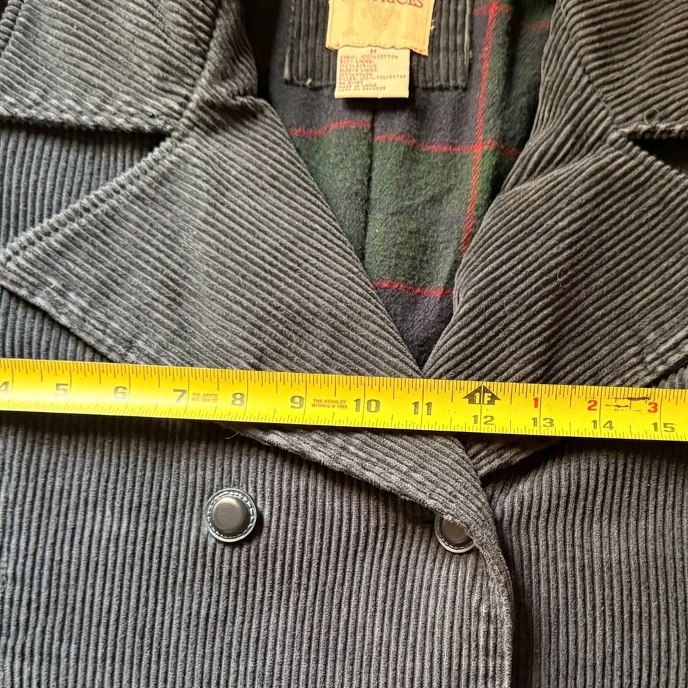 Y2K Women's Navy Corduroy coat vintage
90s - Picture 10 of 15